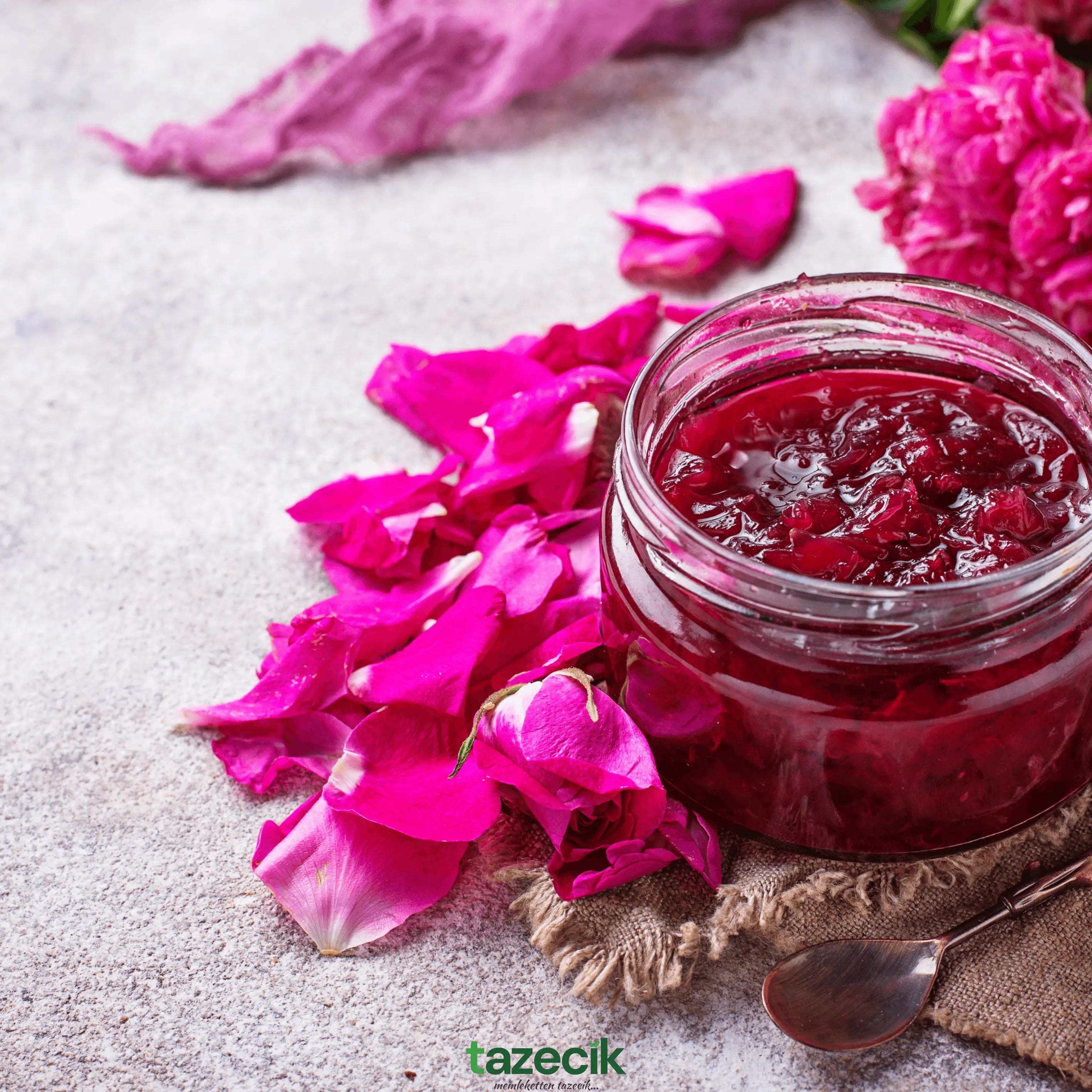 Gül Reçeli - El Yapımı, Doğal - 750gr (c) Tazecik