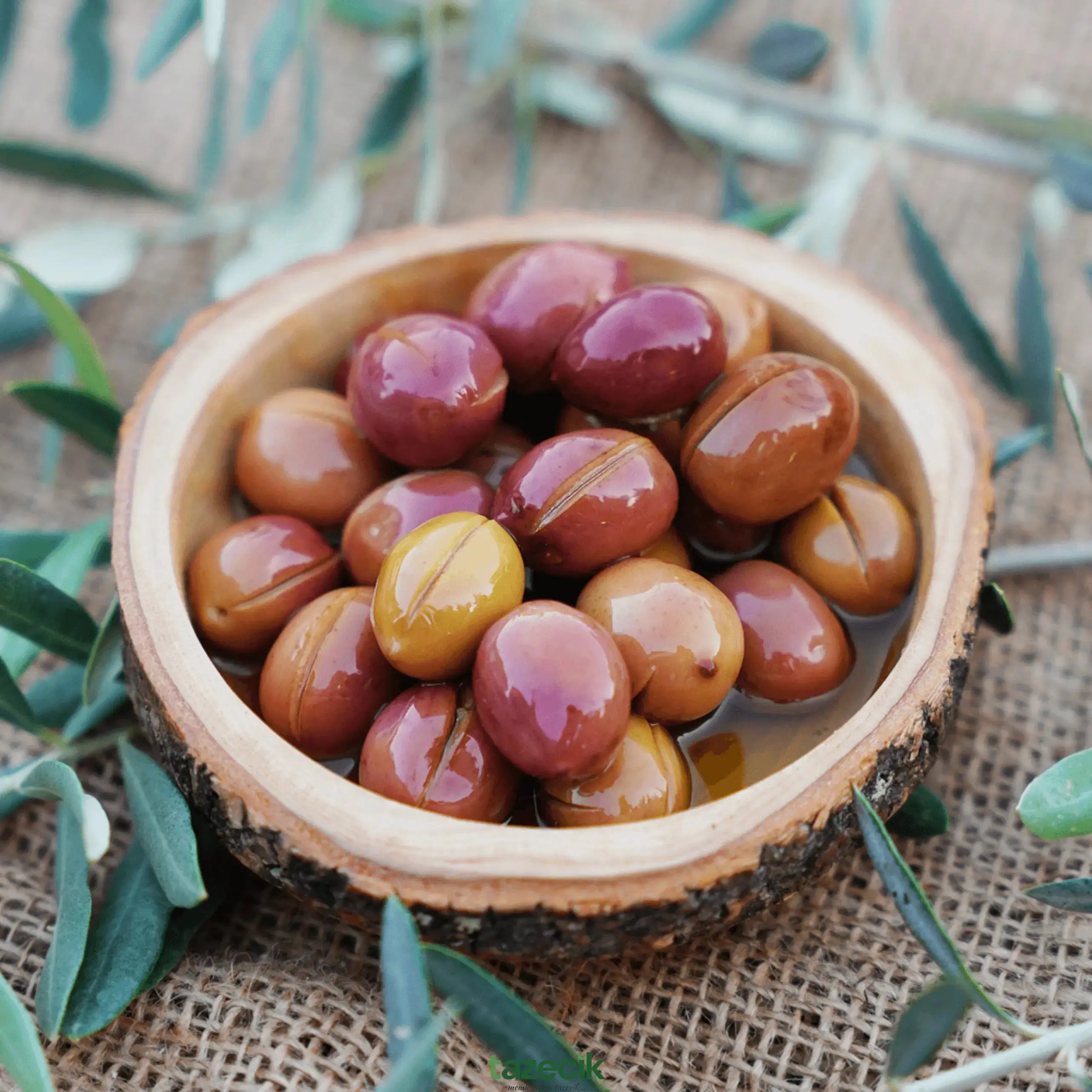 Aydın Renkli Çizik Zeytin- 500gr (c) Tazecik