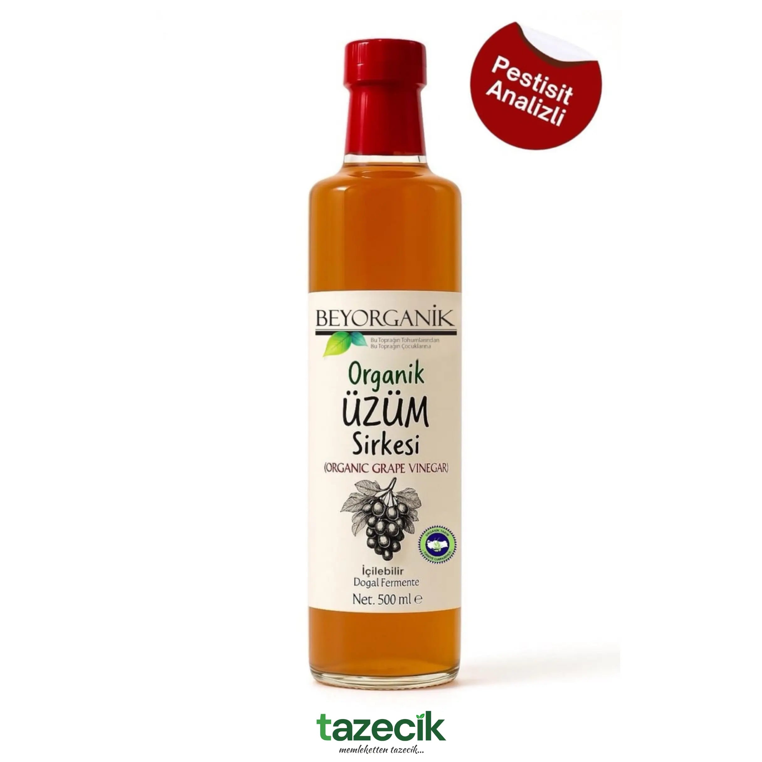 Organik Üzüm Sirkesi- BeyOrganik 500ml Tazecik