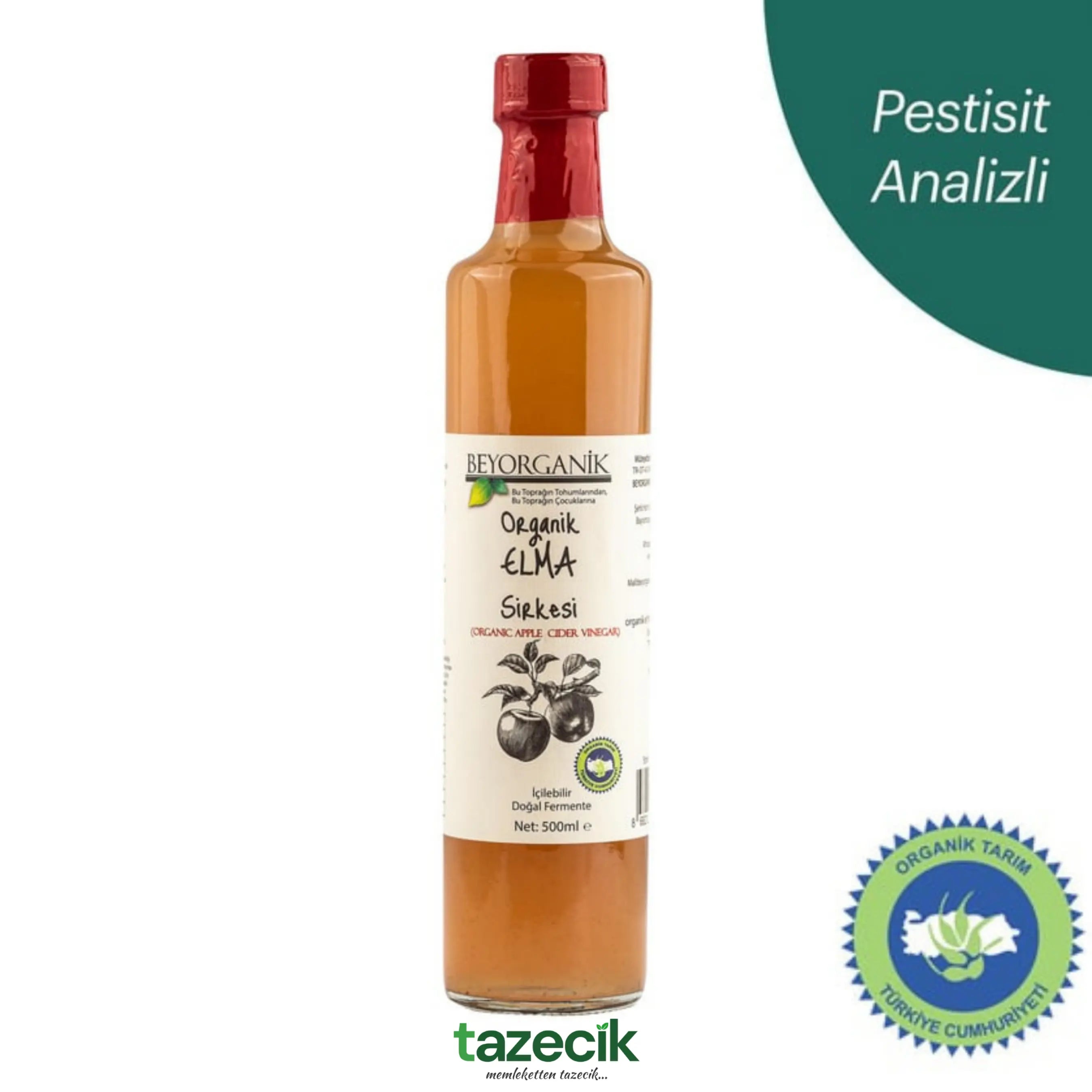 Organik Elma Sirkesi- BeyOrganik 500ml Tazecik