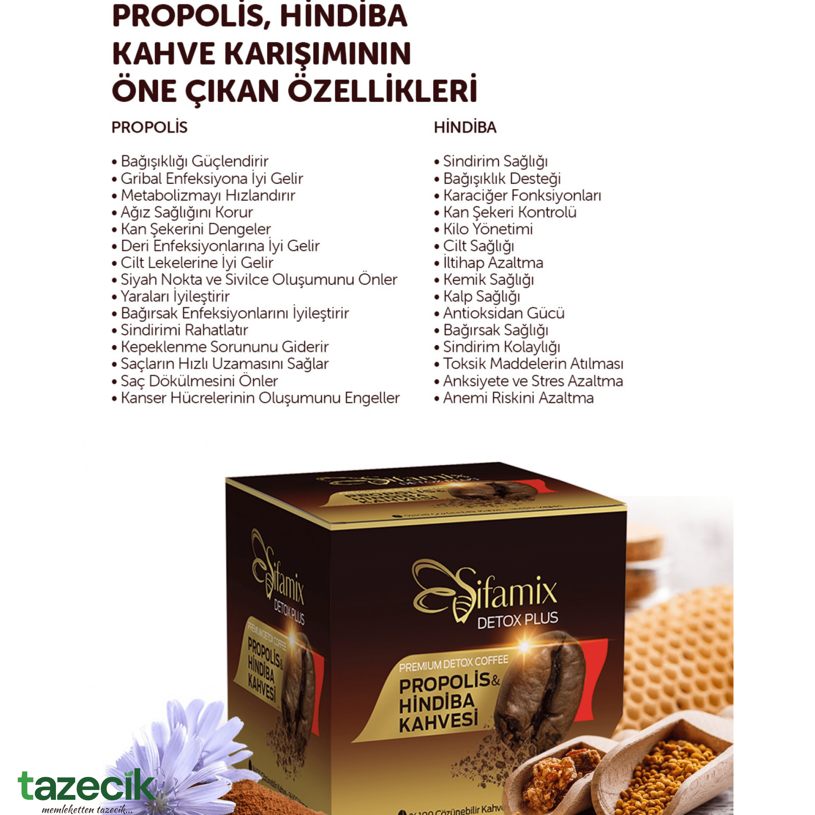 Şifamix D-tox Kahvesi Form Plus Propolis Hindiba - 100g Tazecik