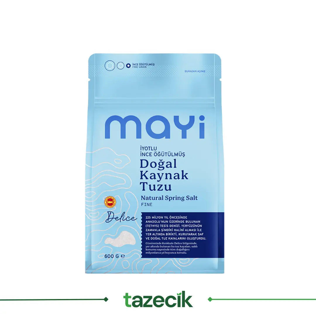 Mayi Öğütülmüş Sofra Tuzu - İyot İlaveli - 600gr Tazecik